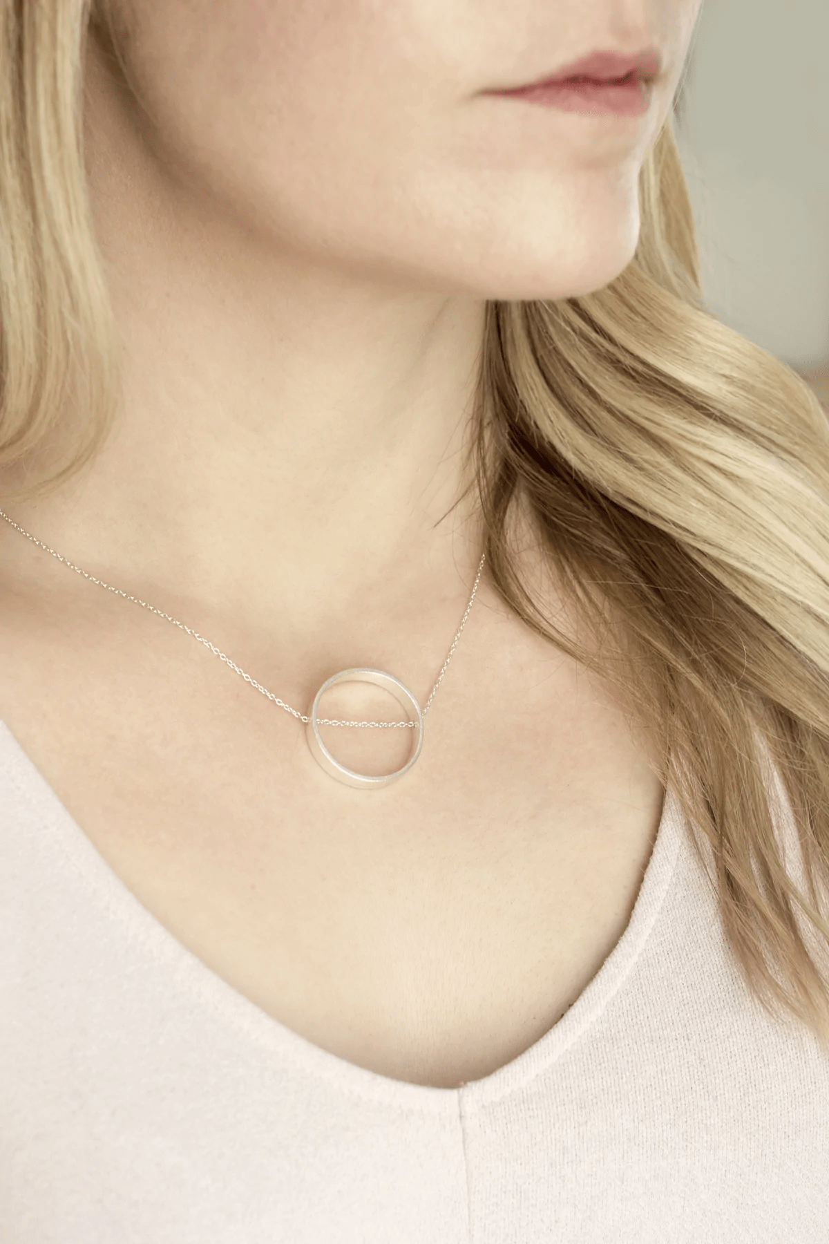 Fawn Rose Silver Open Circle Necklace Good Store Studio Ltd
